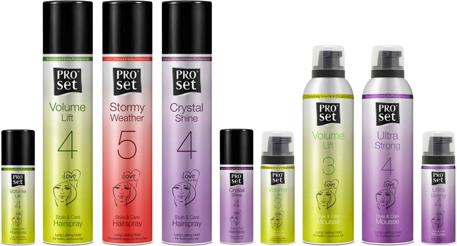 Kon Sanders ProSet Style & Care Hairspray and Mousse