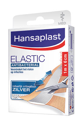 Beiersdorf Hansaplast Elastic 1m x 6cm met Antibacterieel Zilver_LR1